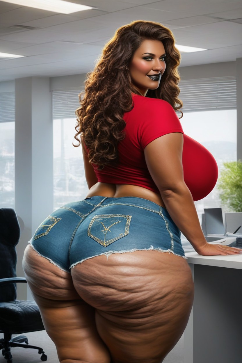 Gigantic Fake Booty Like, Disproportionately Large Ass, Massive Cellulite Fake Ass Porno IA