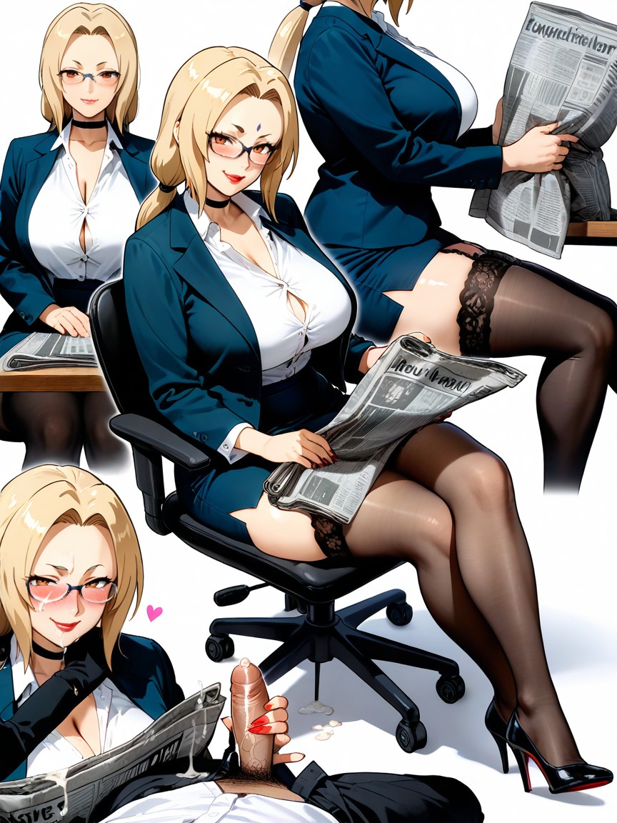 Glasses, 30+, Ponytail AI Porn
