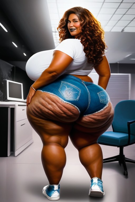 Round Ass, Hyper Wide Hips, Extremely Large Ass AI Porn