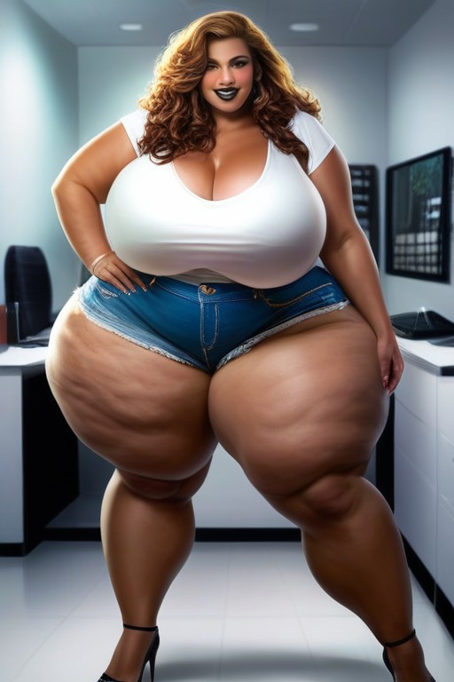 Ass Triple Width Of Shoulders, Extremely Enormous Fake Booty, Fat Hips Porno IA
