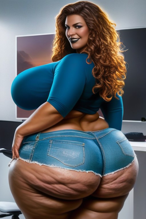 Cellulite, Rear View, Disproportionately Large Ass AI Porn