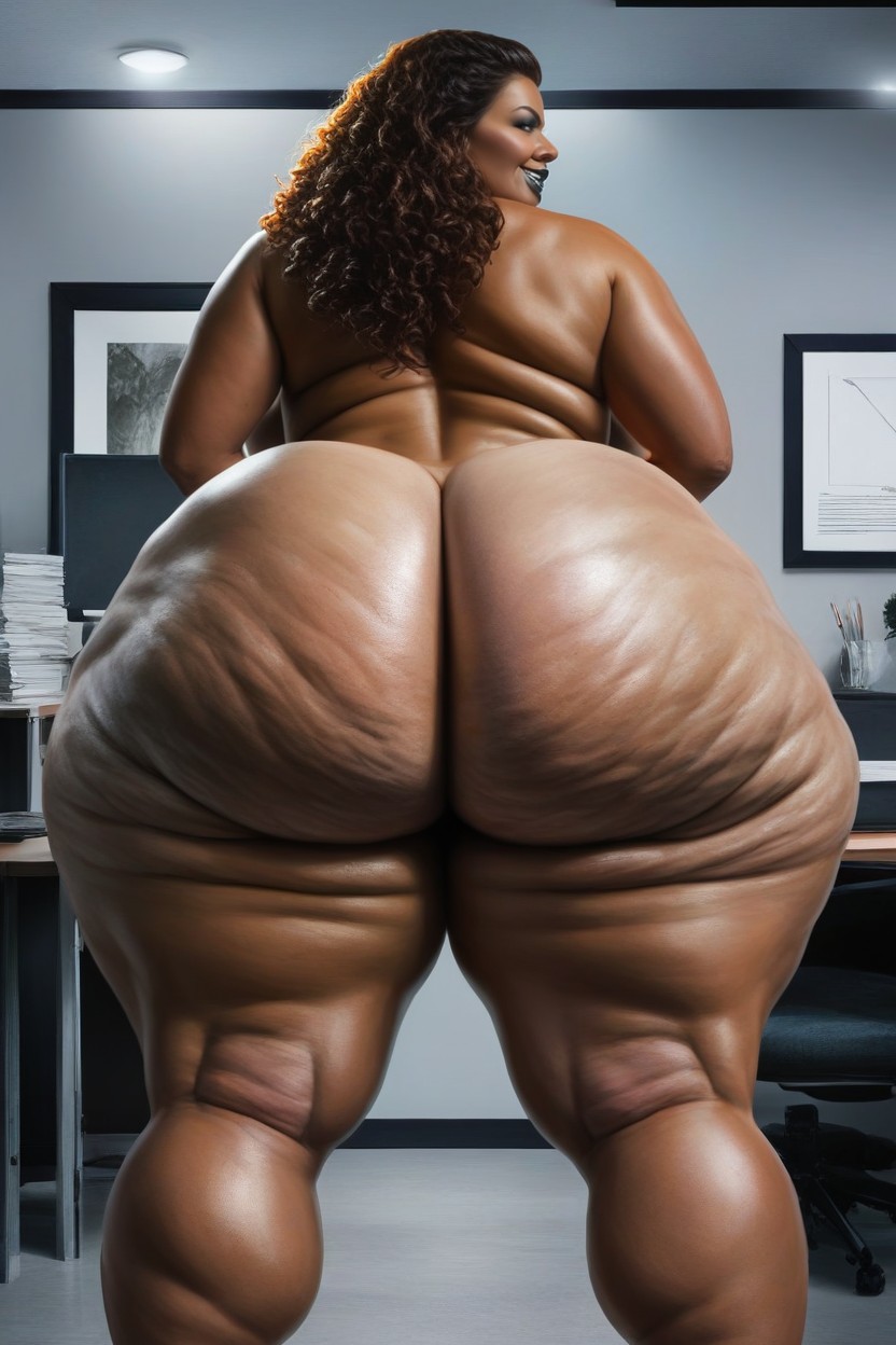 Extremely Enormous Fake Booty, Thick Ass, Dark Skinned Haitian Oily Skin Wide Tall Ssbbw Woman Porno IA