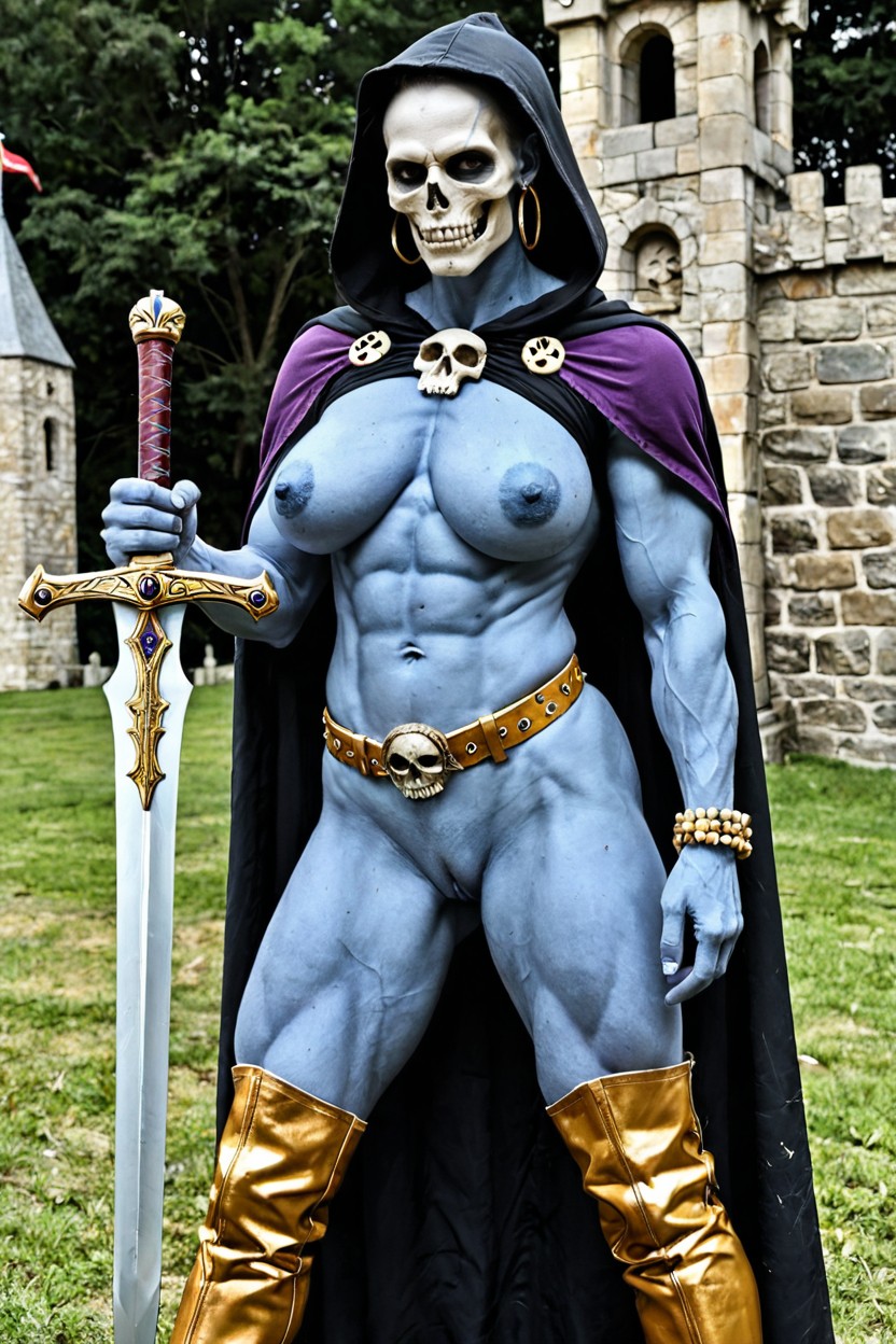 Gold Bracelet, Skeletor Has A Hooded Skull Face And Blue Skin, Veiny Areola AI Porn
