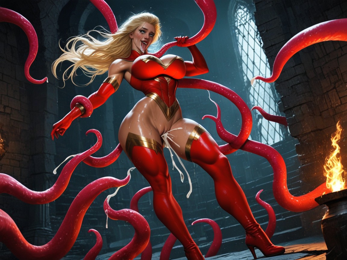 Huge Tentacle In Pussy, Perfect Face, Torn Clothing And Exposed Breast Porno IA