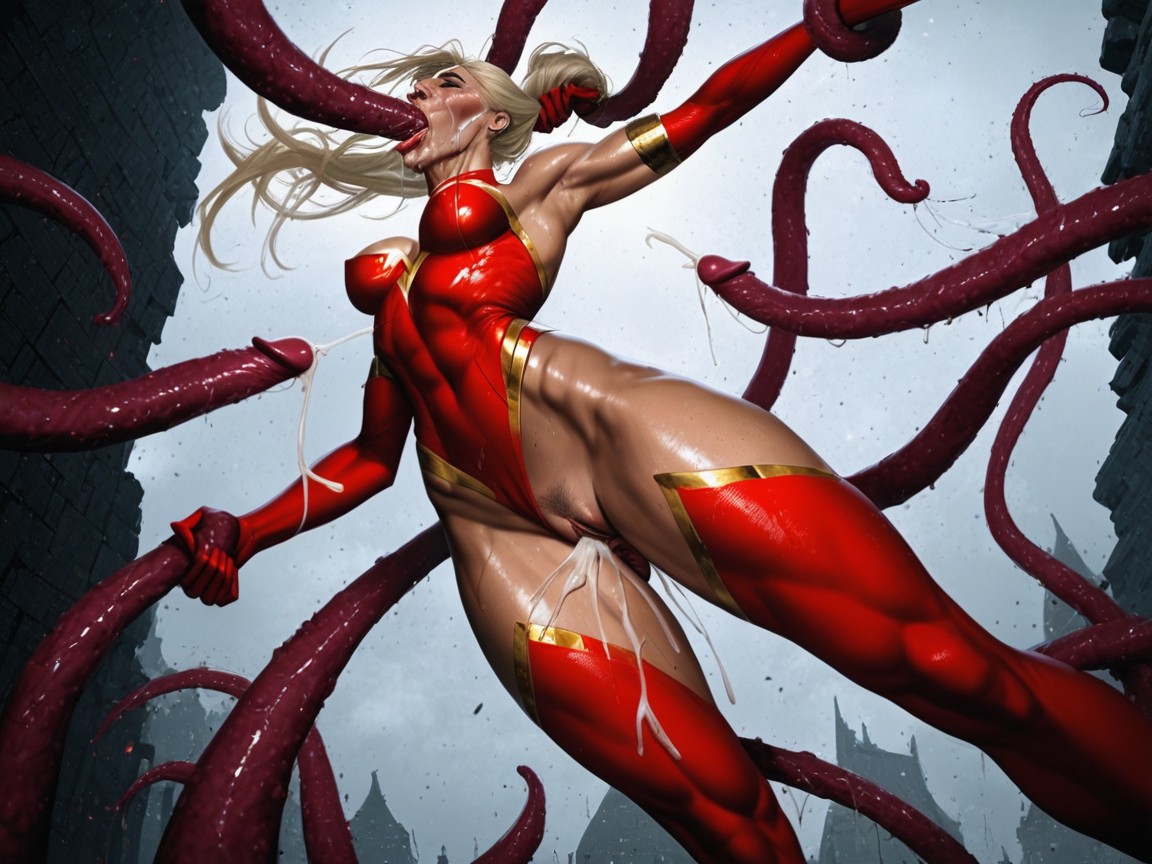 Cosplay Ripped, Tentacle Wrapping Around The Throat, Thick Thigs AI Porn