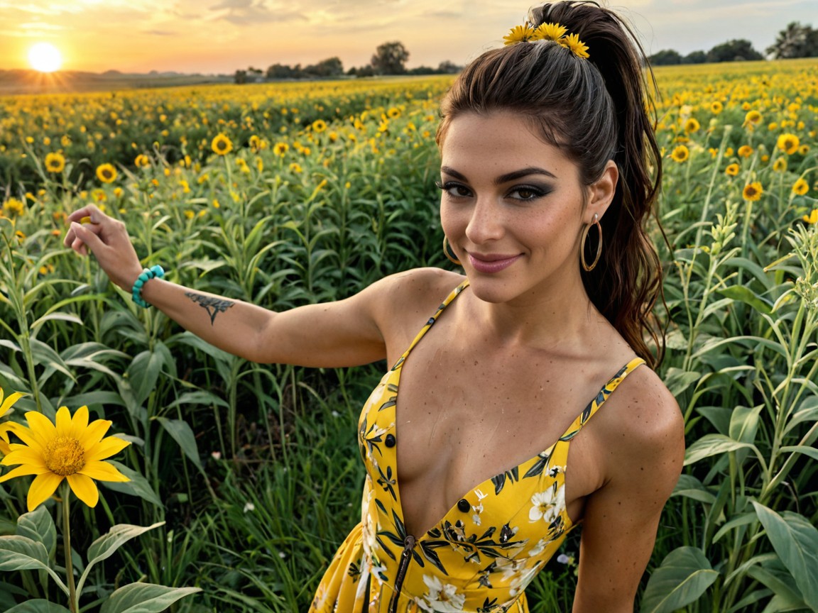 Perfect Breast, Summer Dress, Freckles AI Porn