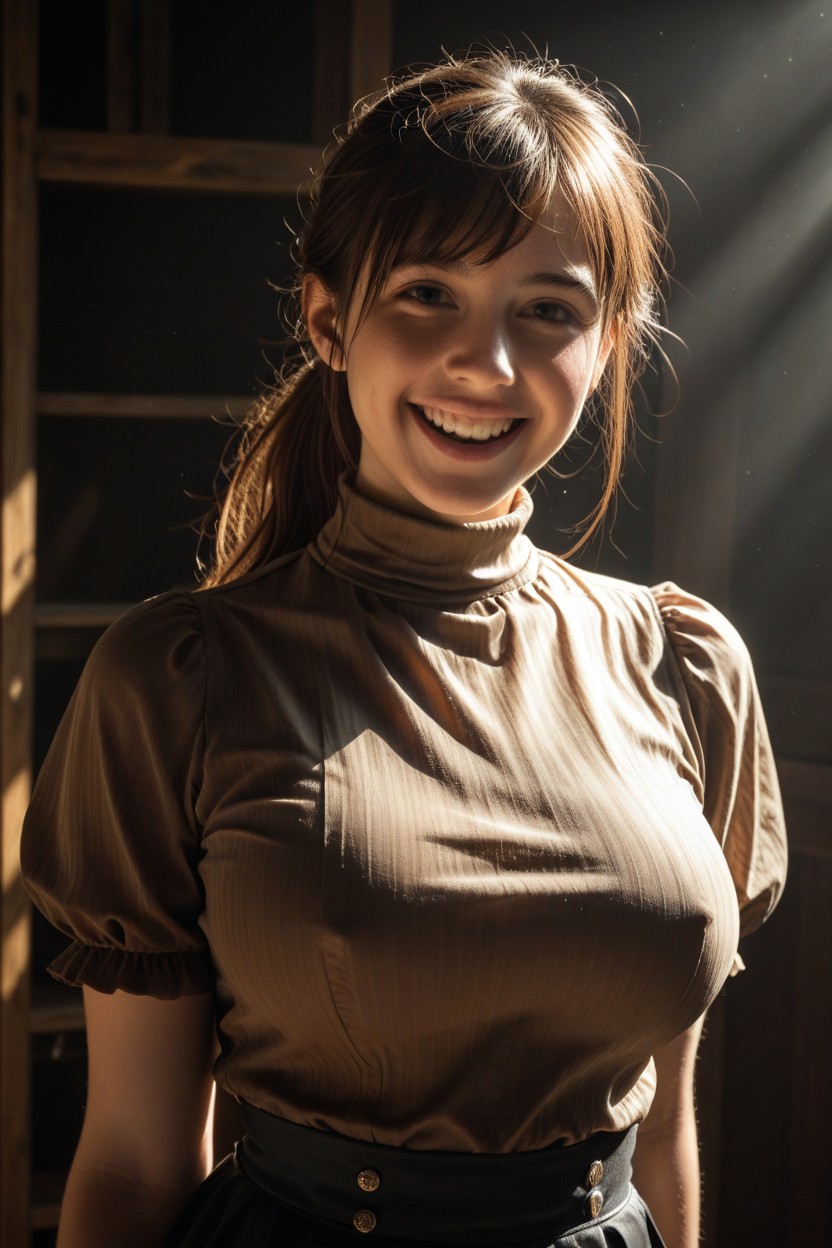 Pechos Redondeados, Round Hips, Side Part Porno IA