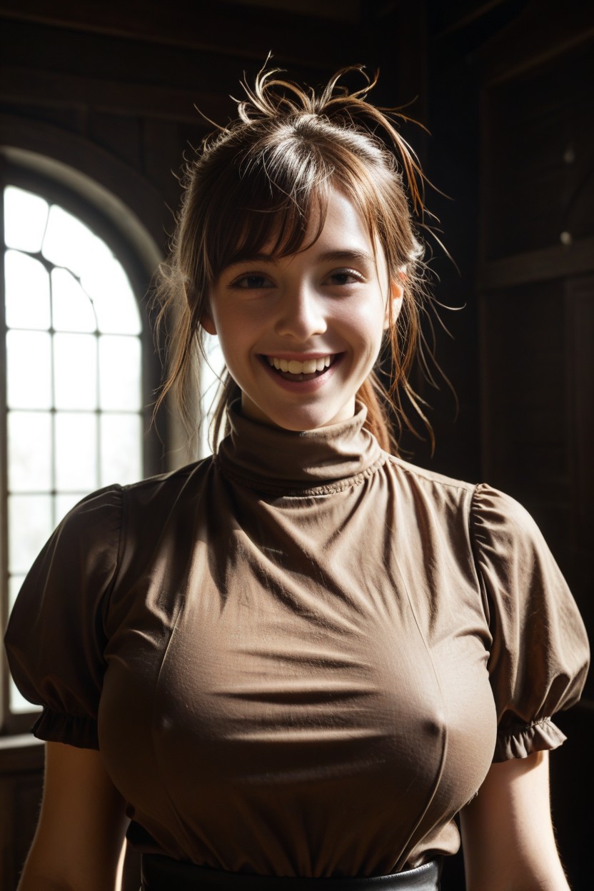 Laughing, Impossible Waist, Hyper Beautiful AI Porn