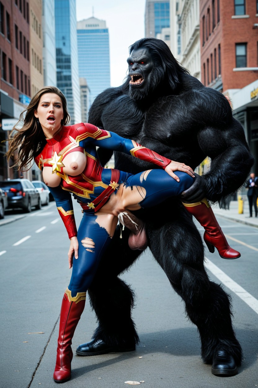 Exposed Nipples, Girlfriend-like Face, Ultra Giant Beast Porn AI Porn