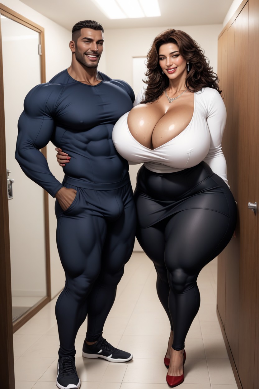 Lara Kroft, Side View, Colossal Breast AI Porn