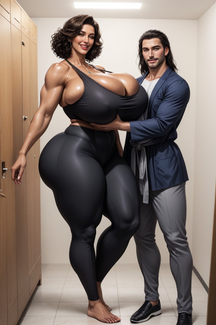 Perfect Shapely Figure, Sweat A Lot, Crop Top AI Porn