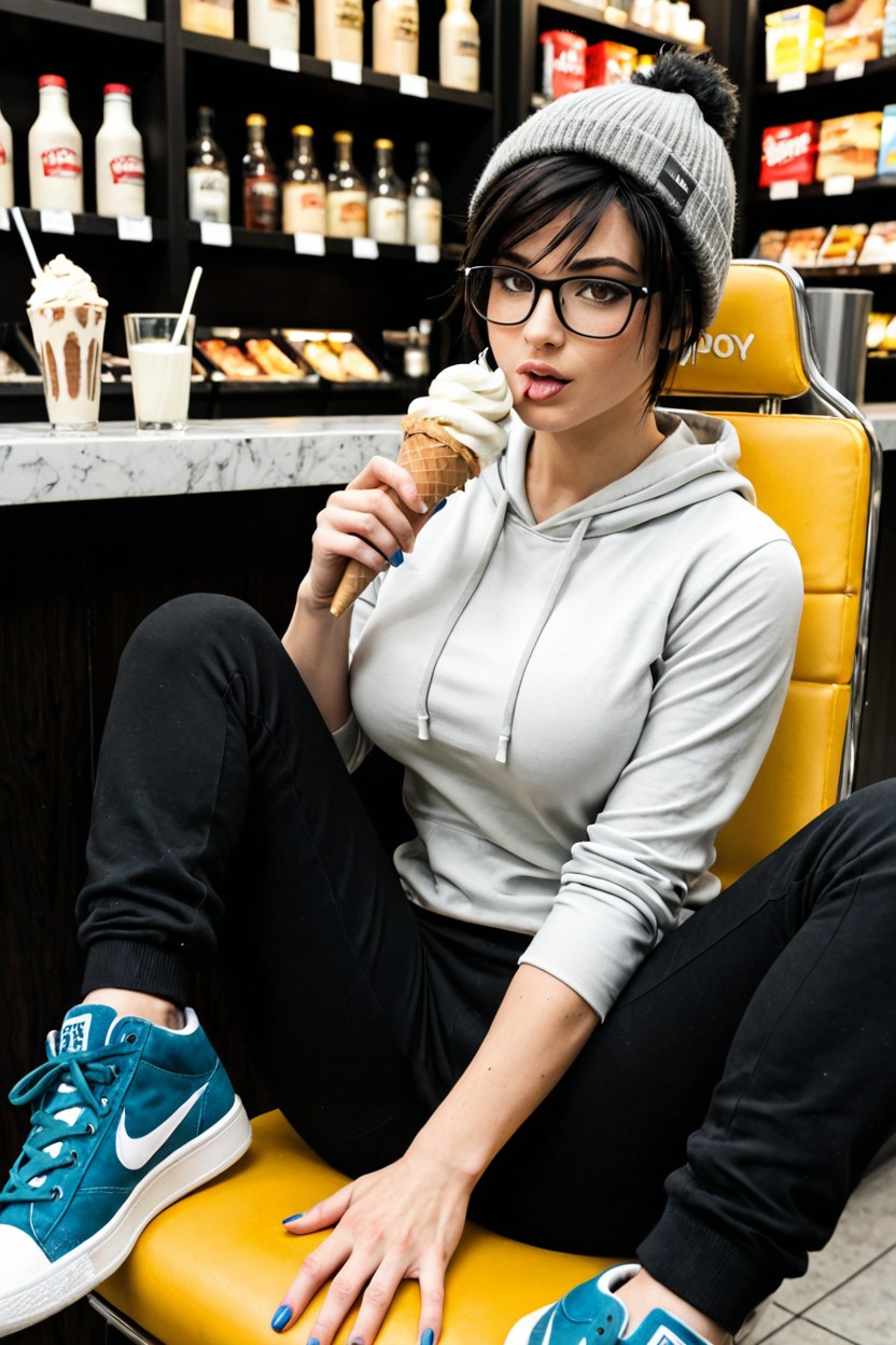 Sweatpants, Several People In The Establishment, Fully Clothed AI Porn