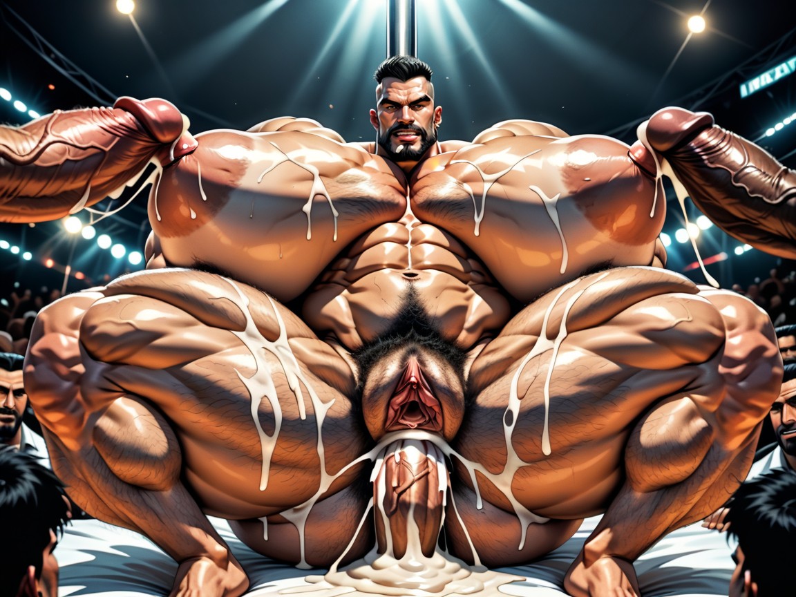 Cunnilingus, Cheveux Noirs, Massive Muscles Porno IA
