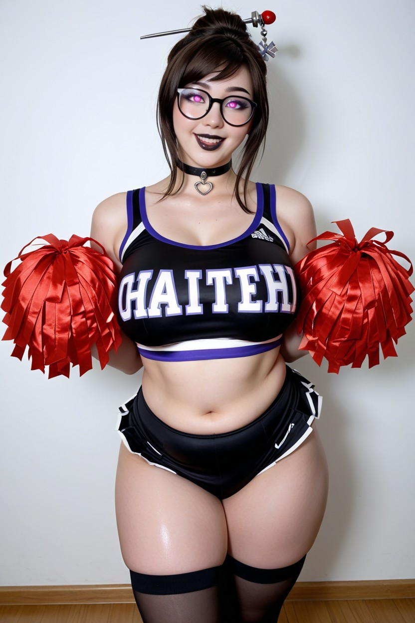 Smokey Eyeshadow, Round Glasses, Egirl AI Porn