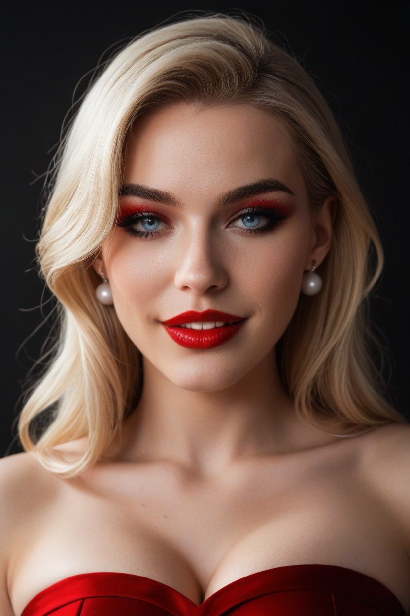 Oval Elongated Face, Direct Gaze, High Cheekbones Porno IA