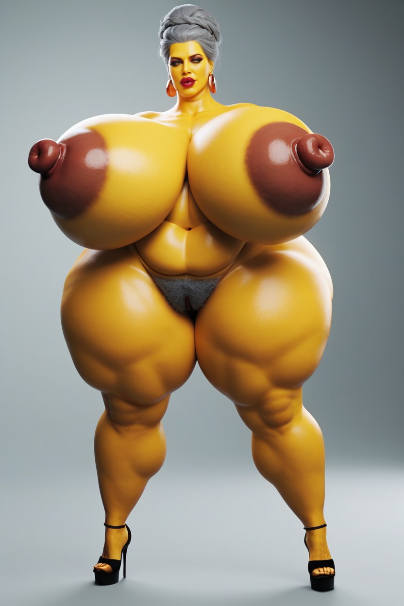 Triangular Selma Hairstyle, Ass Bigger Than Body, Pepperoni Nipples AI Porn