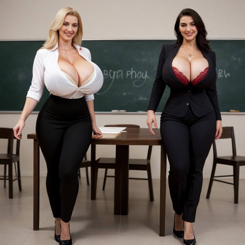 Standing, Bulging Breasts, Full Body AI Porn