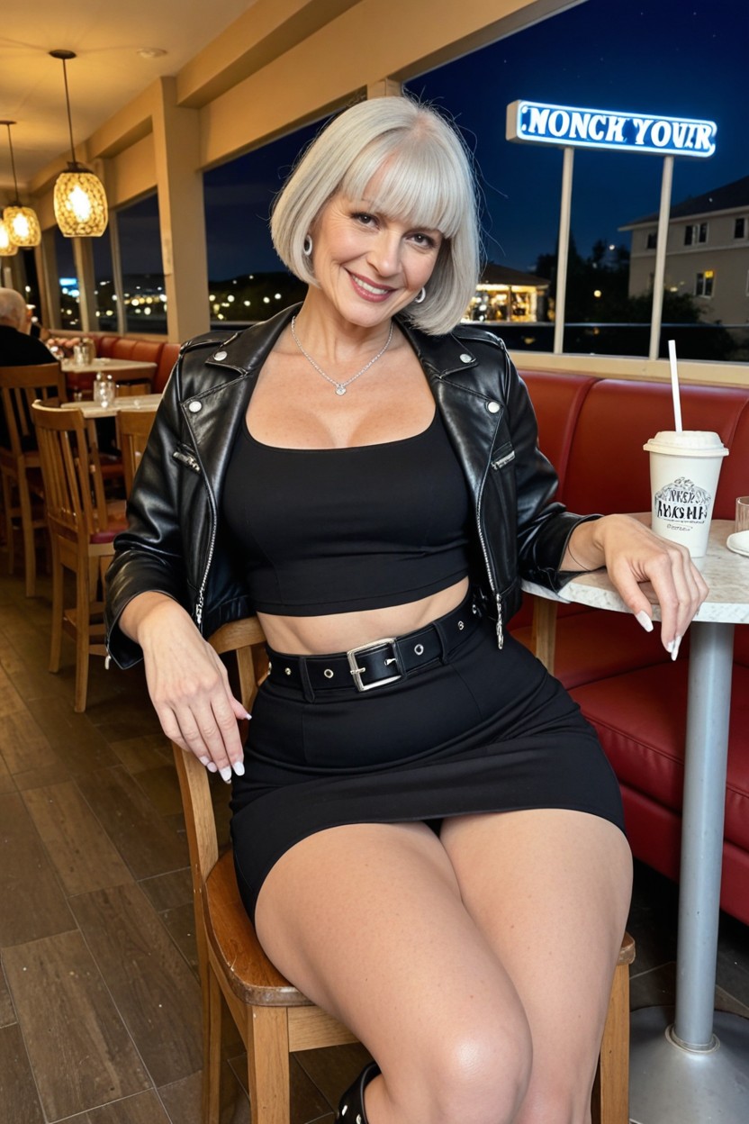 Sitting Inside A Restaurant, Looking At Viewer, Extremely Beautiful AI Porn