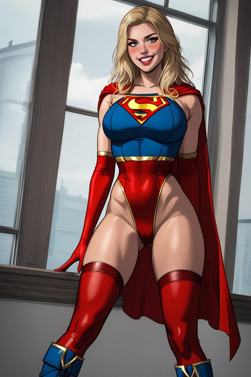 Blushing, Super Heroine, High Detail AIポルノ