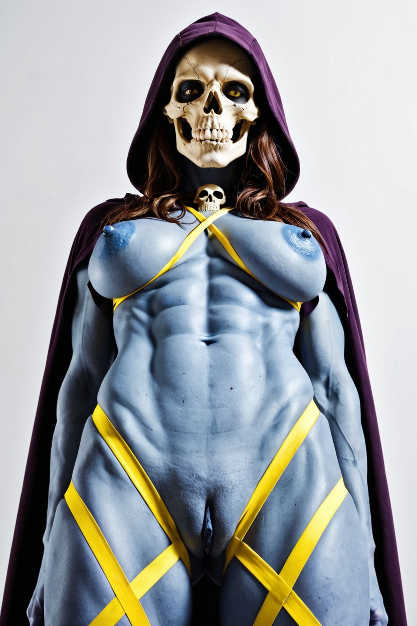 Aerolas, Purple Leather Criss Cross Armor On Her Chest To Her Shoulders Furry Barbarian Booty, Spreading Ass AI Porn