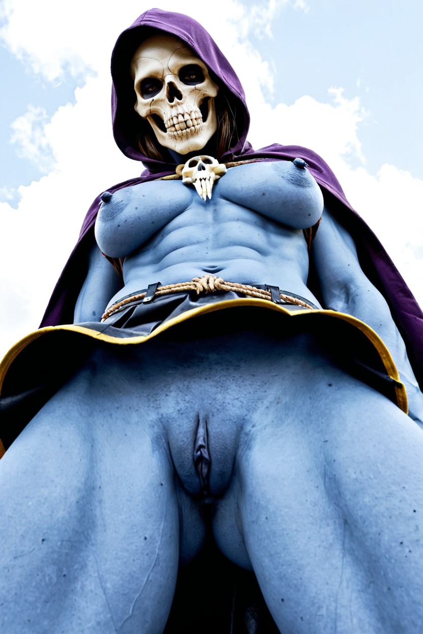 Whole Body Blue Skin, Medium Sized Tits, Saggy Boobs AI Porn