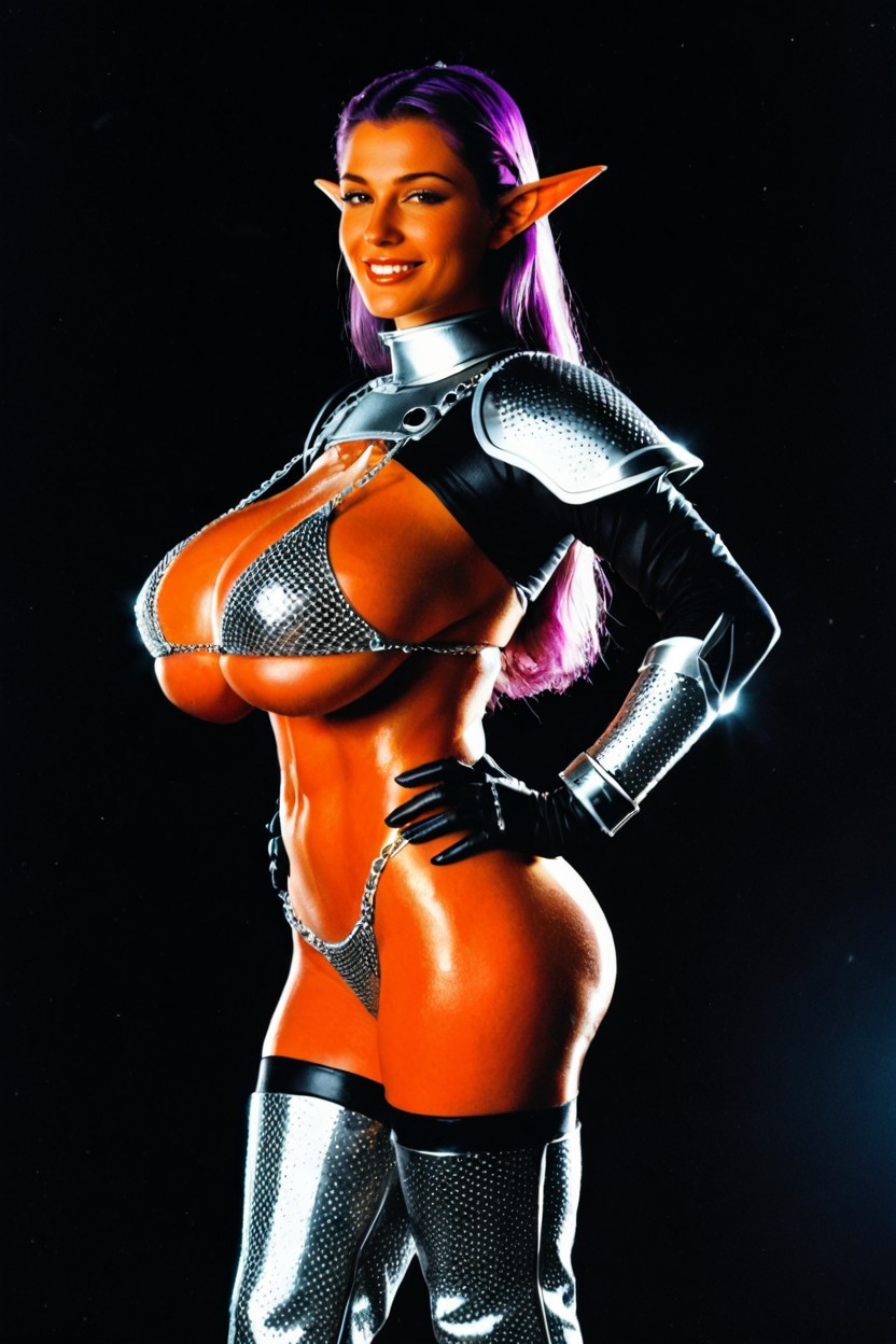 Fit, White Very Revealing Armor, Taller Female AI Porn