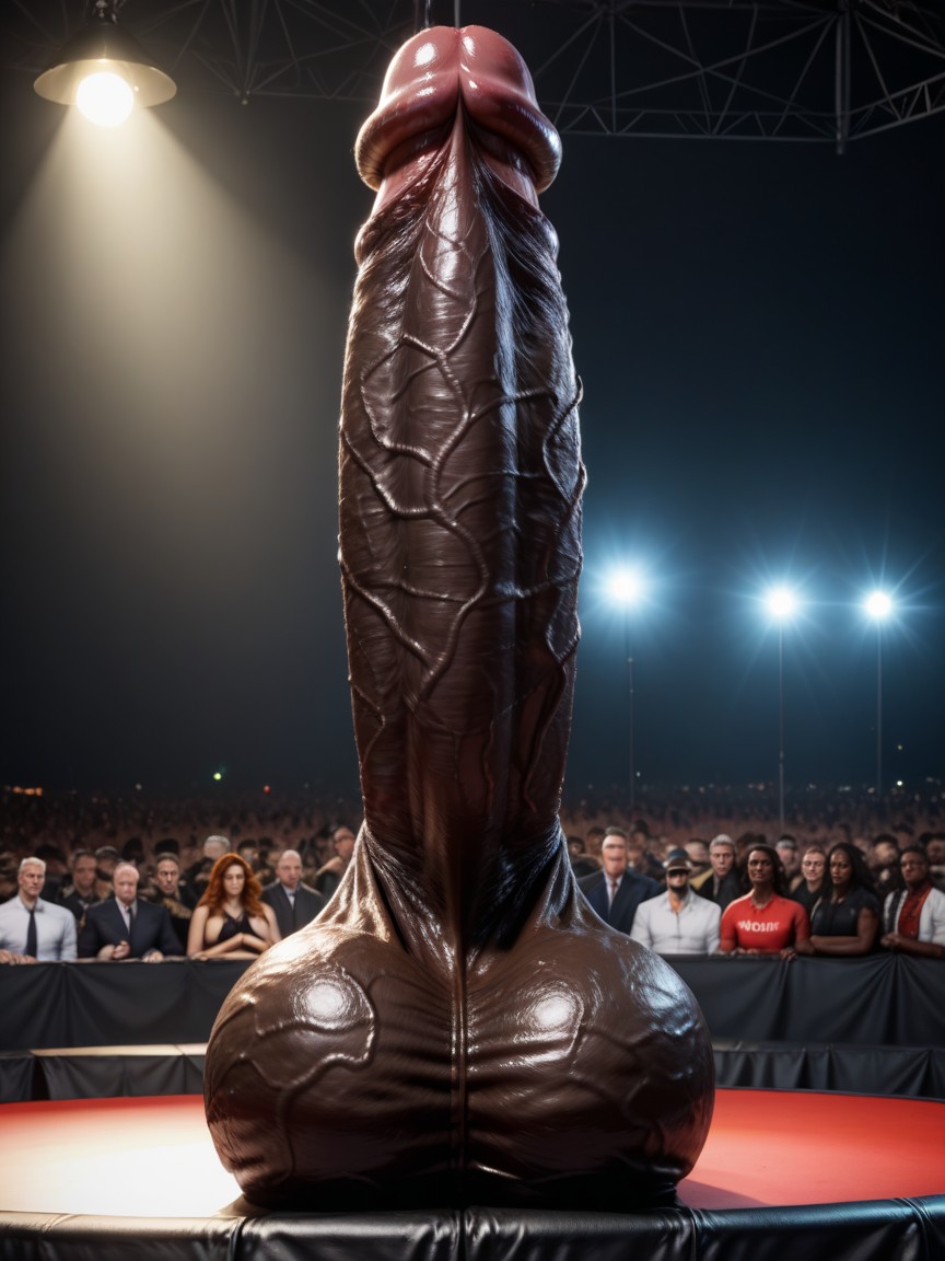Vista Lateral, Hyper Realistic, Enormous Penis Head Porno IA