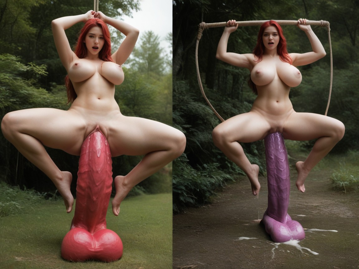 Impossibly Massive Dildo Deep Inside Of Her Pussy, Dildo Penetrating The Woman’s Pussy Is Bigger The The Woman, Hyper-massive Dildo Porno IA