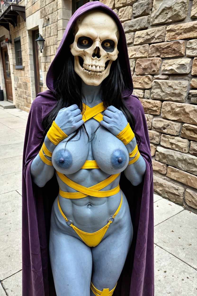 Whole Body Blue Skin, De Arriba A Abajo, Pussy Wedgie Porno IA