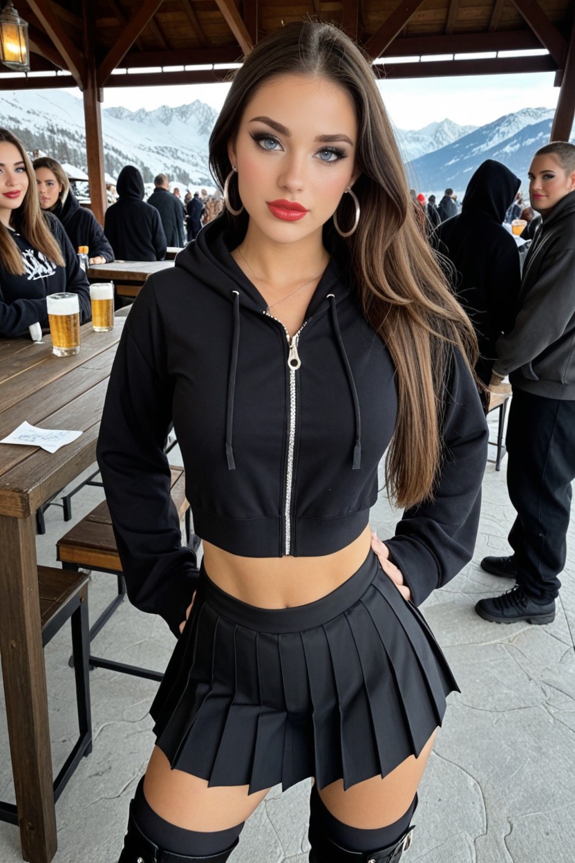 Many People Around, Face With High Cheekbone, Cosplay AI Porn