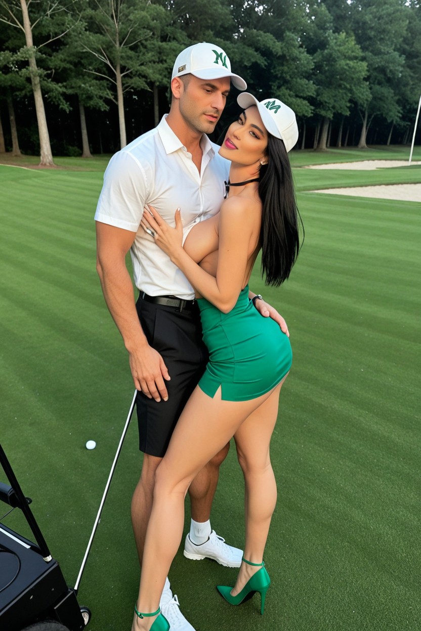 Wearing Black Choker, Mating Press, Side View AI Porn