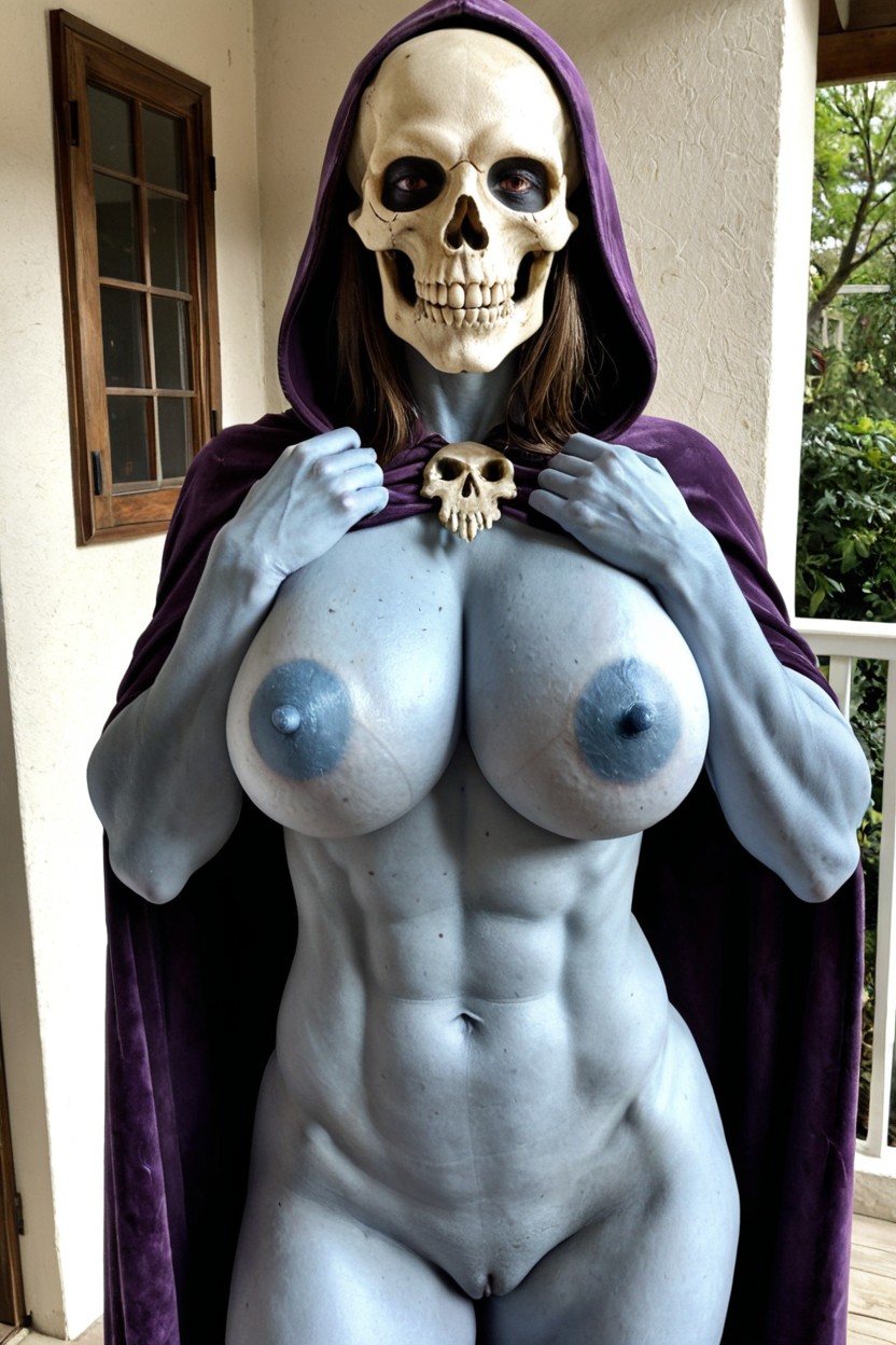 Medium Blue Skin Entire Body, Blue Dimpled Nipples, Small Ass AI Porn