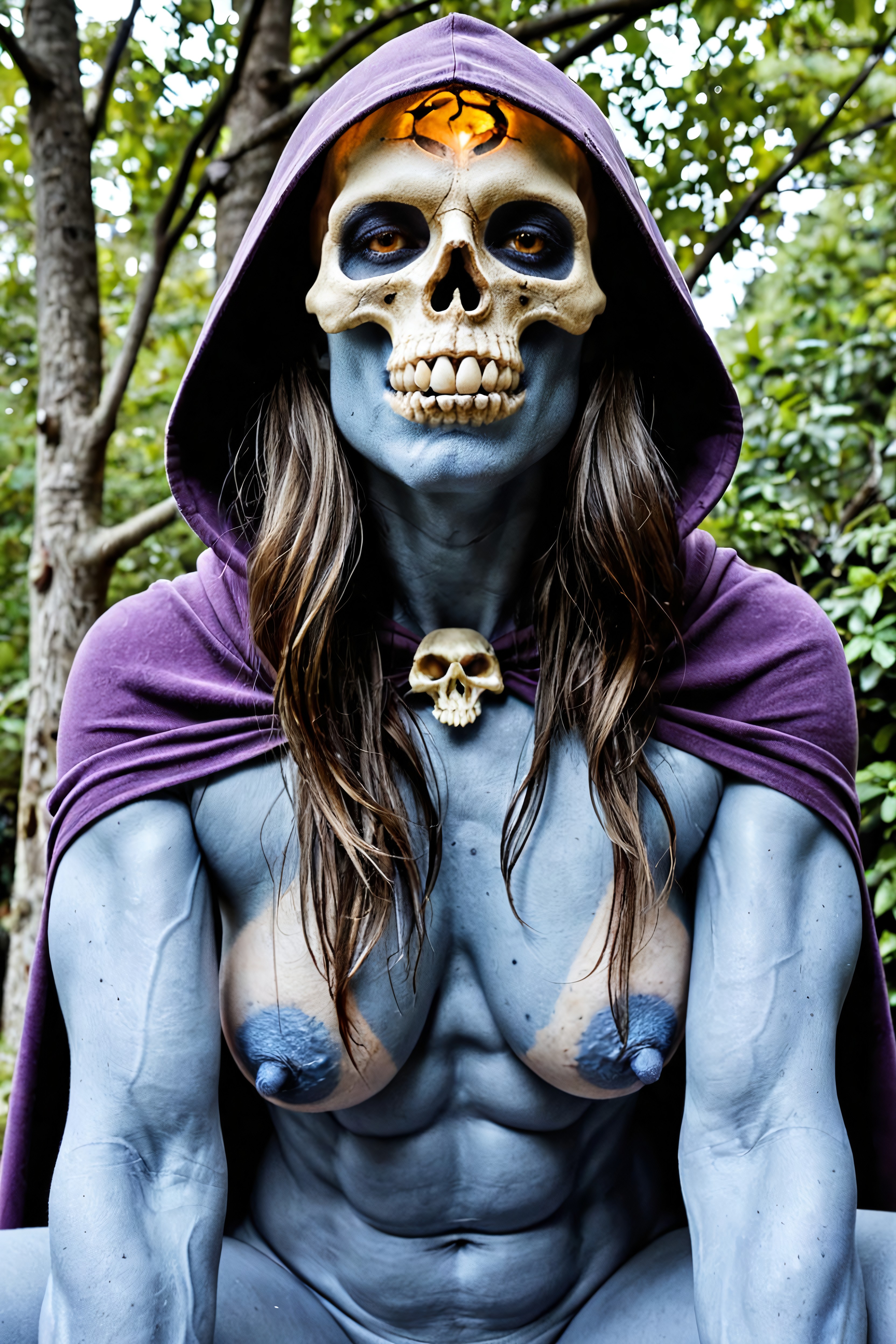 Hyper Realistic Blue Aerolas, Natural Breasts, Saggy Boobs AI Porn