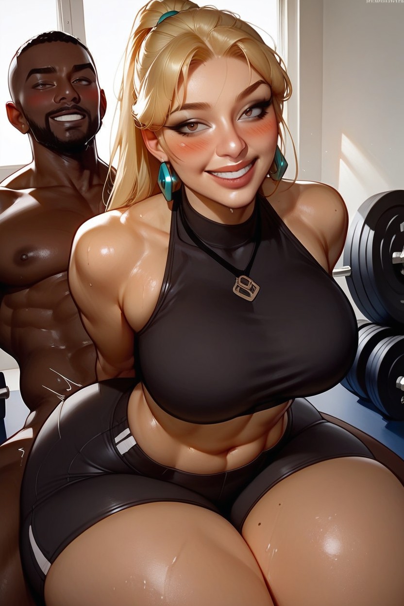 Blonde Hairstyle, Disney Style, Front View AI Porn