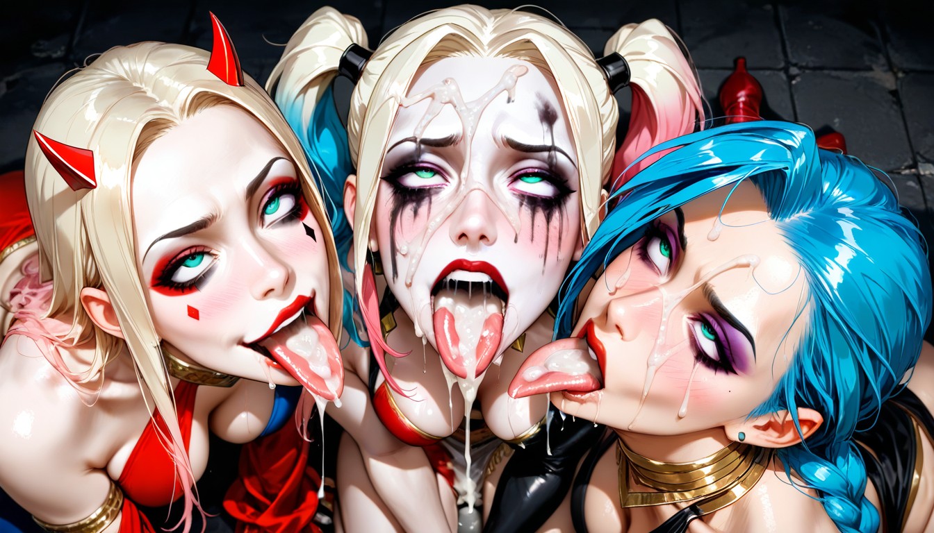 Girls, Tongue Out, Looking Up AIポルノ