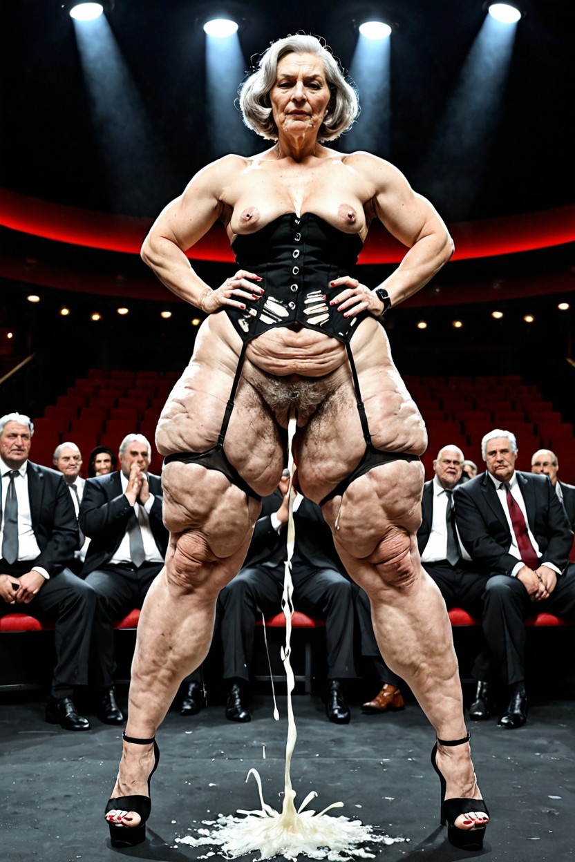 Standing, Extreme Cellulite, Excessive Cum AI Porn