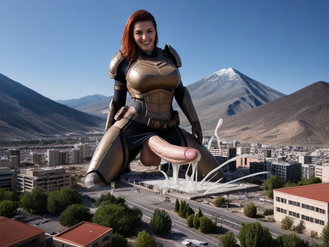 Excessively Towering Over The City, Giga Giantess, Inhuman Amounts Of Cum AI Porn