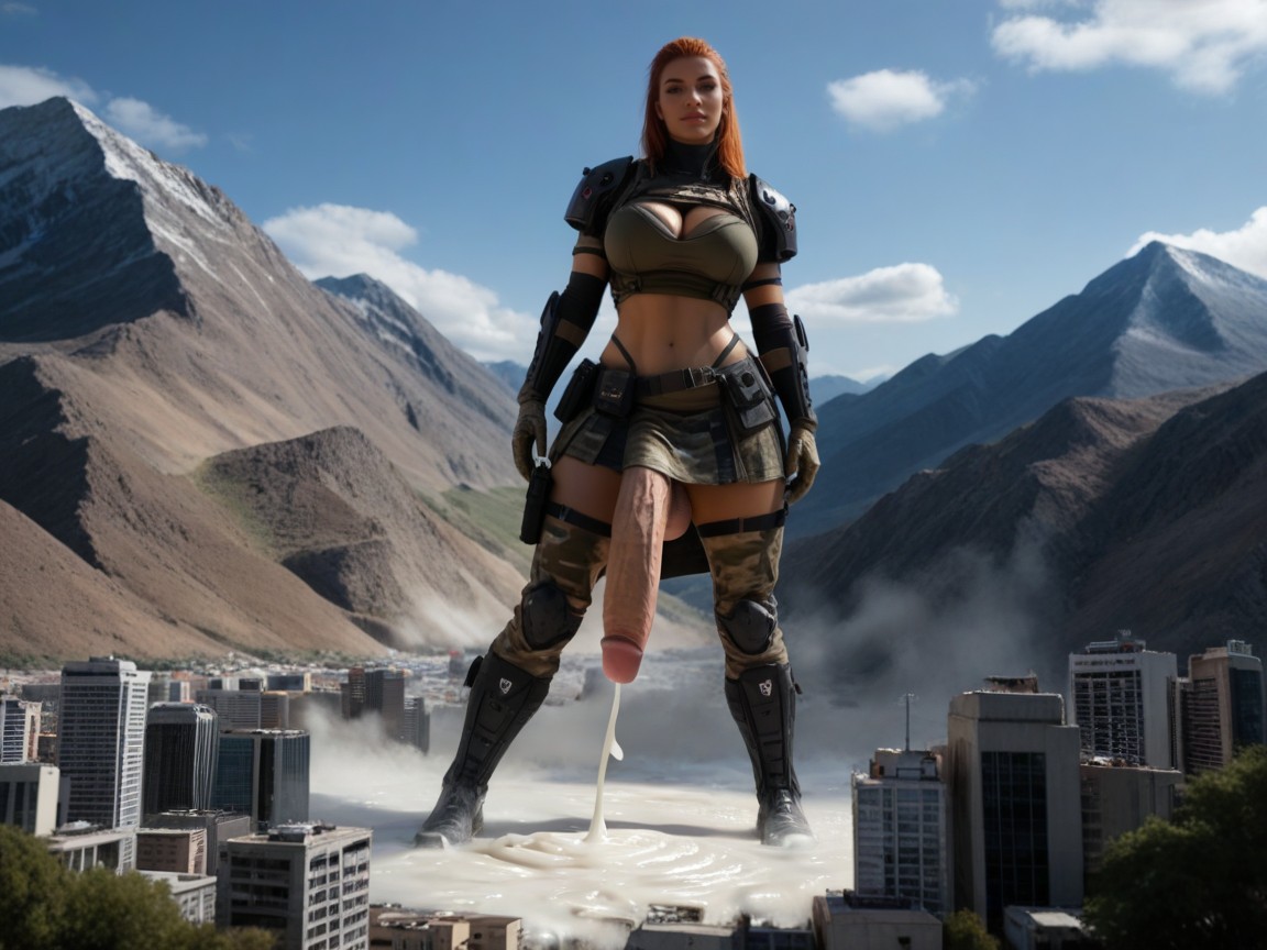 Standing, Excessively Bigger Than Mountain, Black And Tan Accents AI Porn
