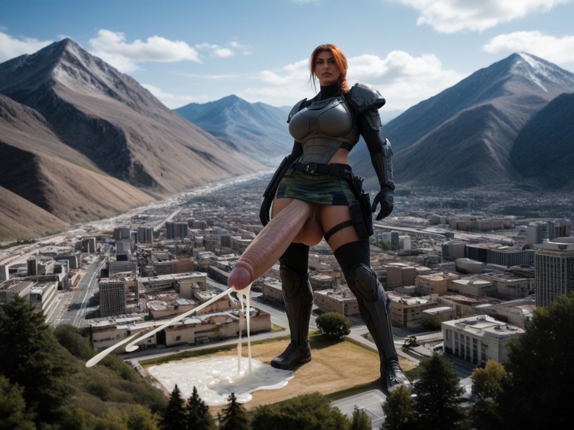 Excessively Larger Than Entire City, Excessively Bigger Than Mountain, Black And Tan Accents AI Porn