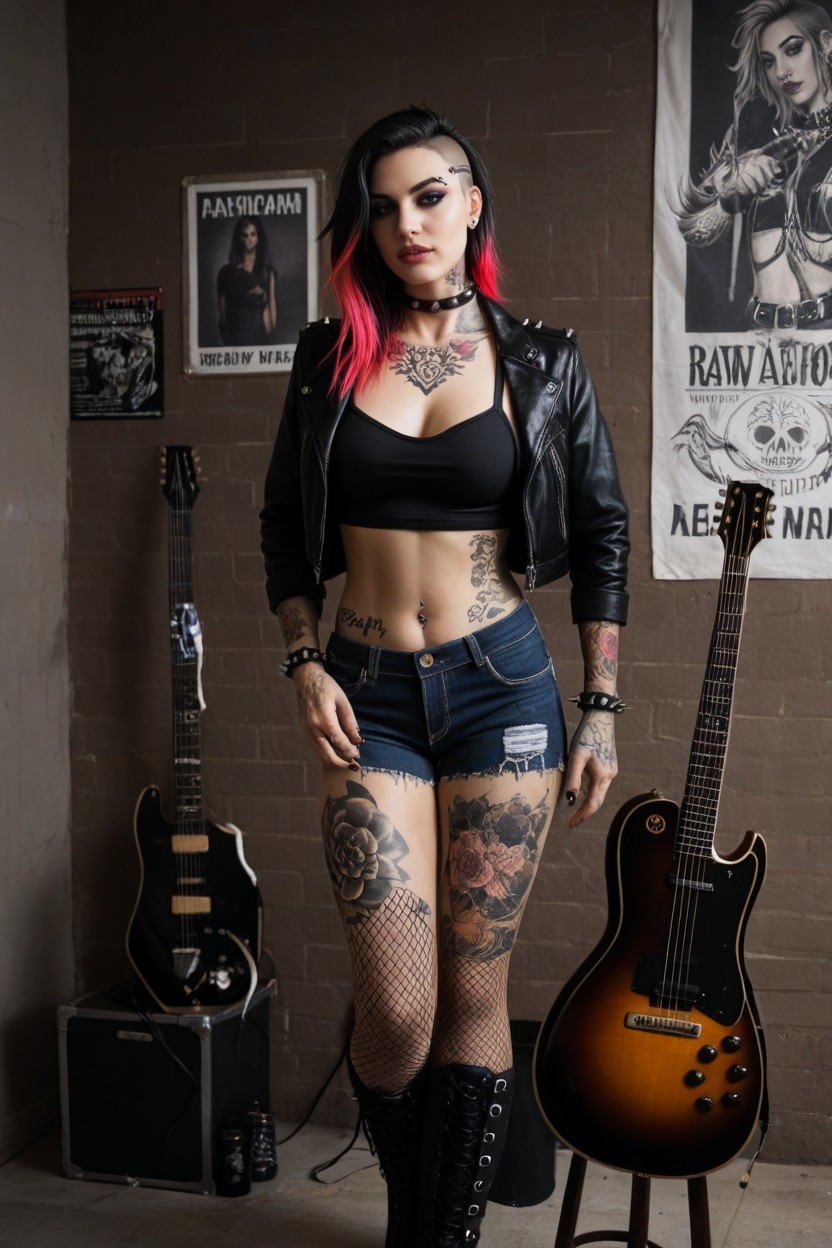 Delgada, Tattoos On Her Body, 18+ Porno IA