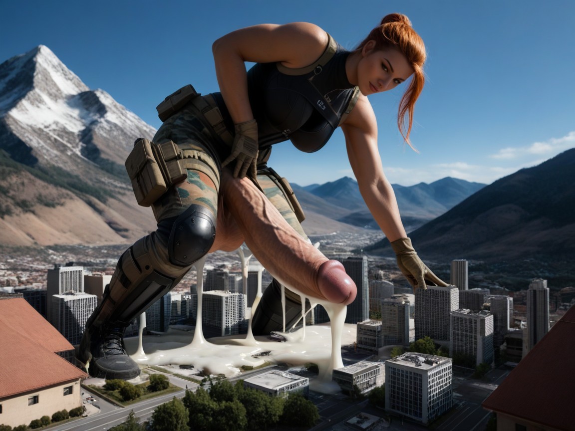 Rubble The Futanari Is Wearing Futuristic Anime-style Outfit, Mega Giantess, Giant Cock Porno IA