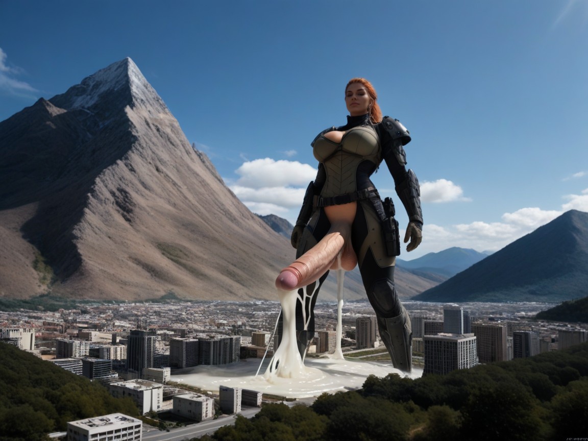 Giga Giantess, De Pie, Black And Tan Accents Porno IA