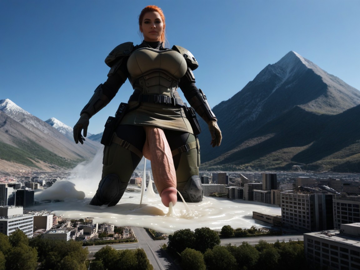 Vista Desde Abajo, Rubble The Futanari Is Wearing Futuristic Anime-style Outfit, Giant Cock Porno IA