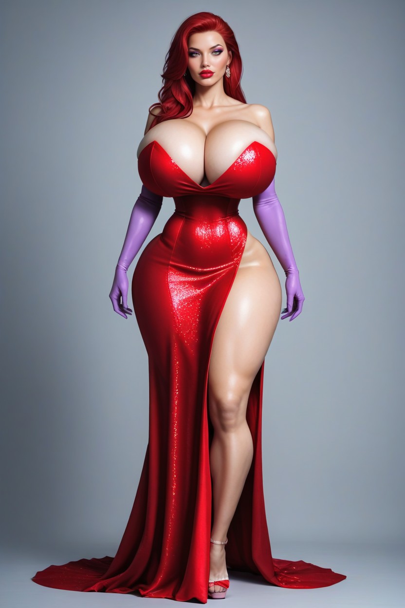 Side-bang, Bare Breasts Too Big For Dress, Biggest Softest Squishiest Hyper Tits Ever Porno IA