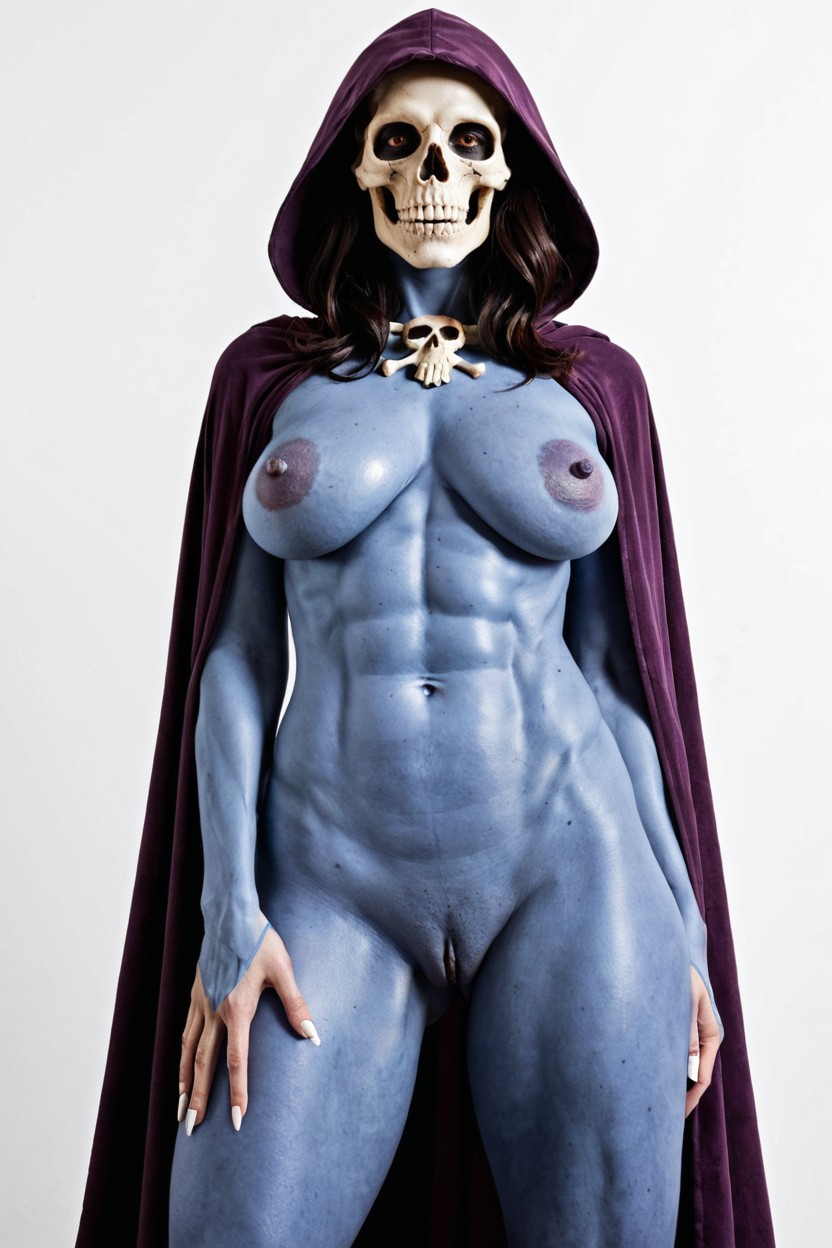 Dimpled Aerolas, Medium Blue Skin Entire Body, Erect Nipples Porno IA