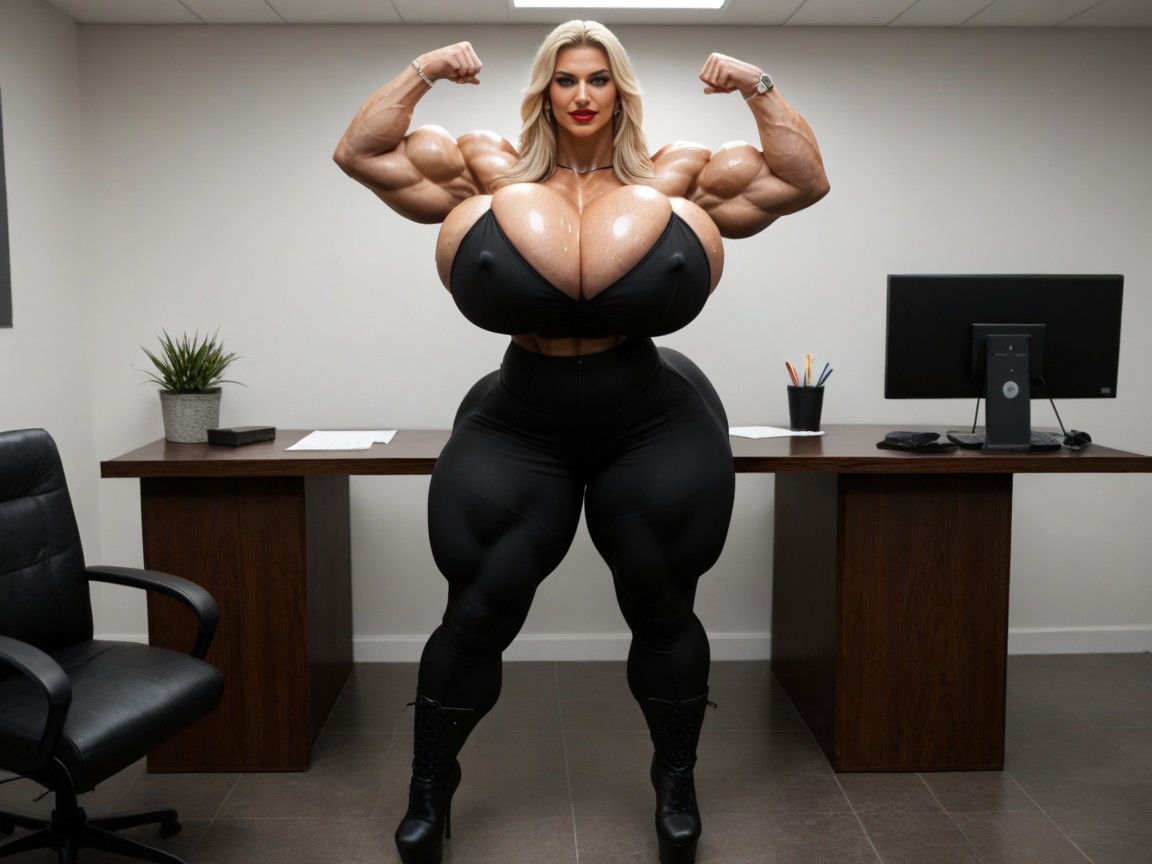 Flexão, Muscular Body, Office Pornografia de IA