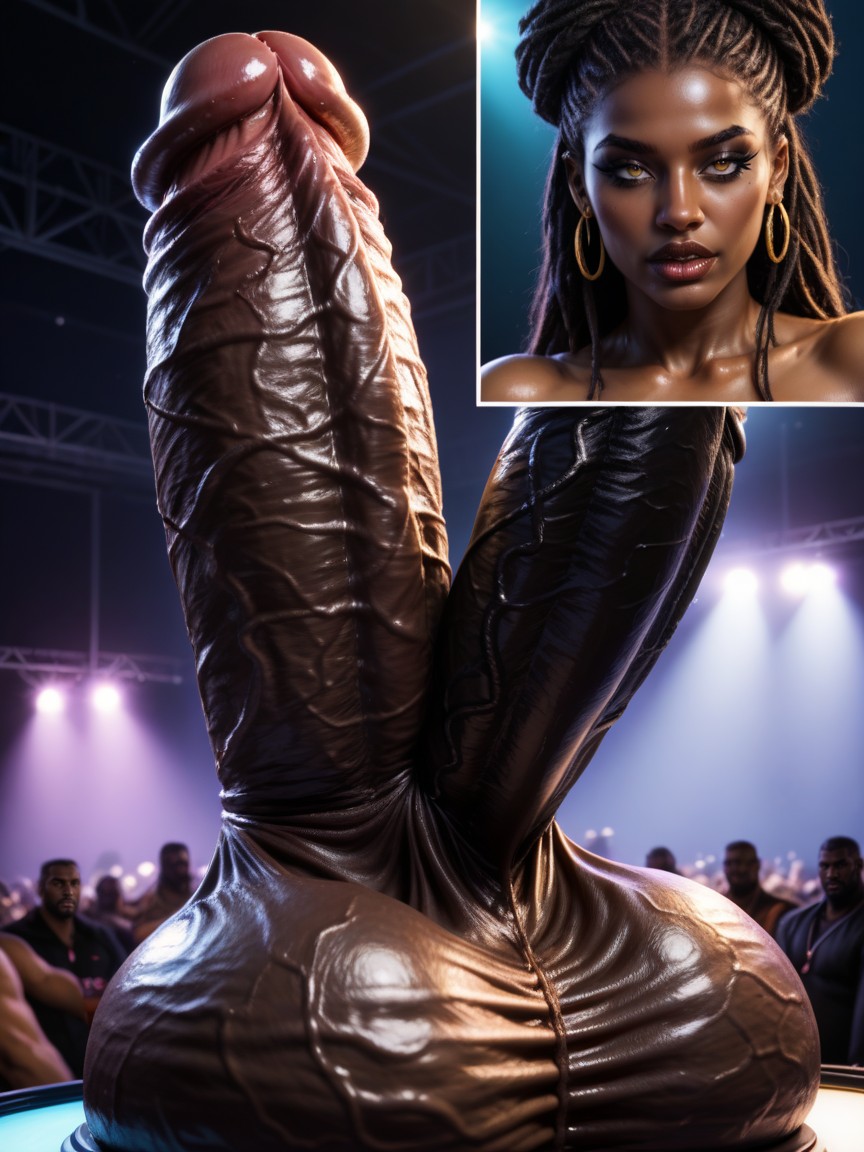Mushroom Penis, Oiled Skin, Erect Penis AI Porn