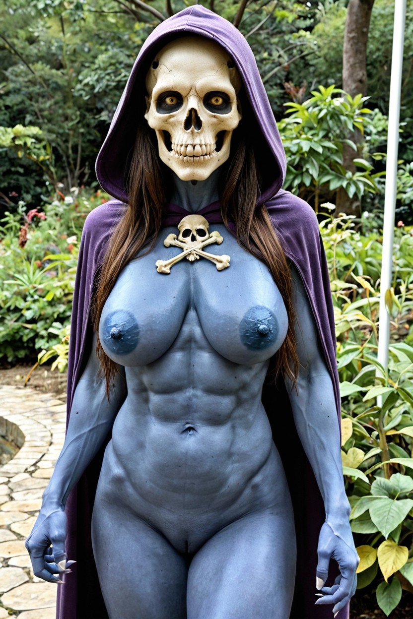 Toned Stomach, Dimpled Erect Blue Nipples, Erect Nipples AI Porn