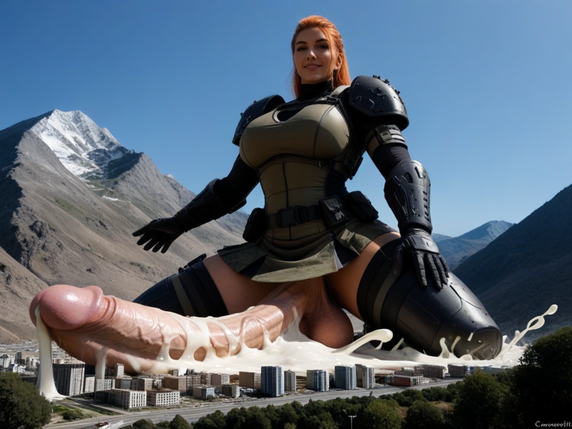 Laughing, Mega Giantess, Handjob AI Porn
