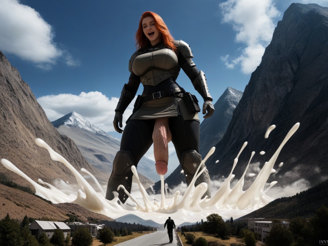 Excessively Larger Than Entire City, Massive Erect Cock, Excessively Towering Over The City AI Porn